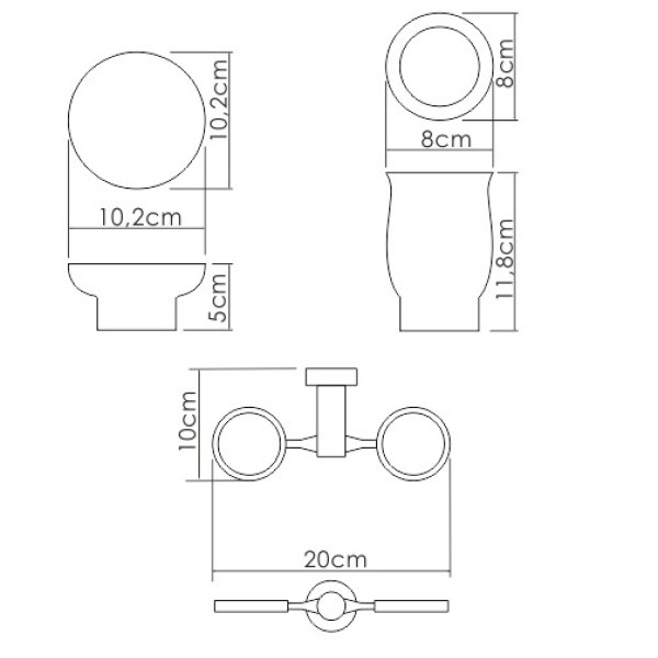 Держатель стакана и мыльницы WasserKraft белый (K-24126)