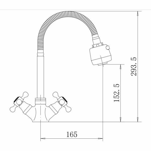 Смеситель для кухни Fashun с гибким изливом хром (A4319)