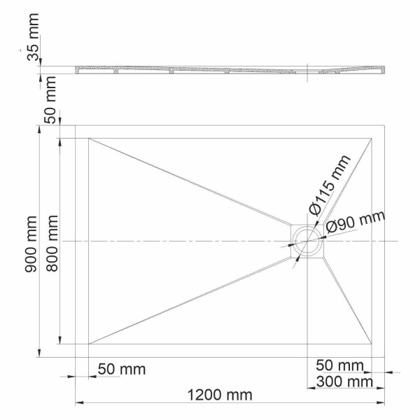 Душевой поддон Wasser Kraft Dill 120x90 (61T07)