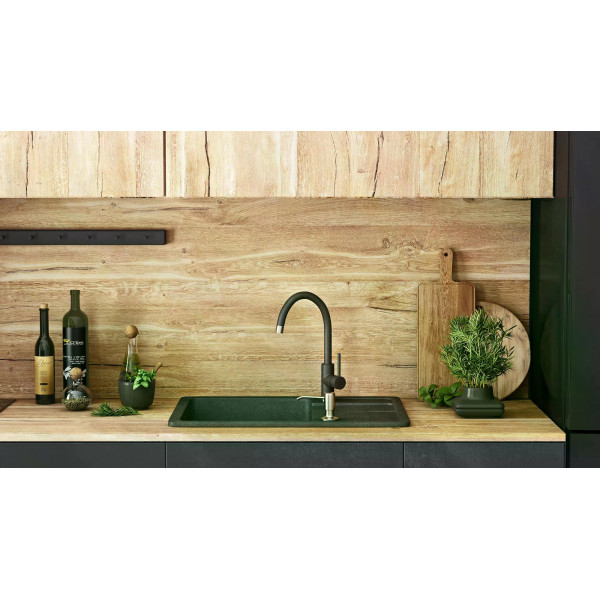 Мойка для кухни Rea north black Nakrapiany гранит 59,5x48,5x18 черная с вкраплением (ZLE-00125)