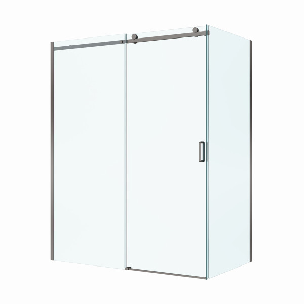 Душевой уголок BelBagno Soft Close-2 160x100x200 стекло прозрачное, профиль оружейная сталь матовая (SOFT_CLOSE-2-AH-1-160/100-C-GM)