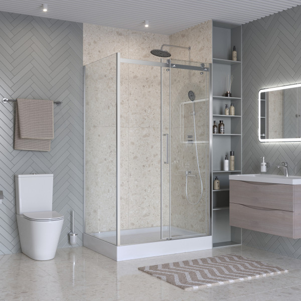 Душевой уголок BelBagno Marino 120x90x195 стекло прозрачное, профиль хром глянцевый (MARINO-2-AH-1-120/90-C-Cr)