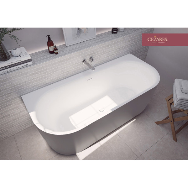 Ванна акриловая Cezares Metauro 180x80x60 серый матовый (METAURO-INT-Wall-180-80-60-G-W-MATT)