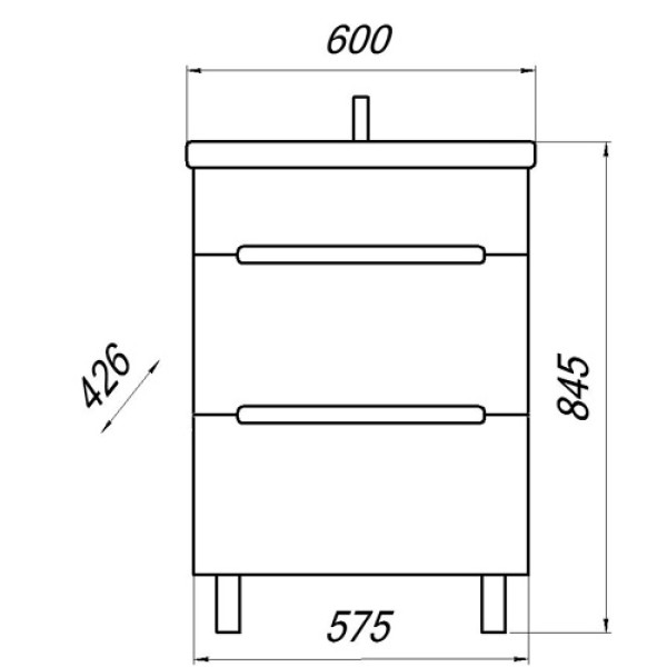 Тумба напольная Melodia Сиэтл 60 (Фостер 60) DB2 57,5x80 белая (MFR79673WT)