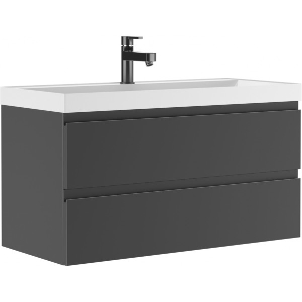 Тумба подвесная под умывальник Bazis 100 Graffo графит матовый В2 Домино (DGr2404T) Тумба подвесная под умывальник Bazis 100 Graffo графит матовый В2 Домино (DGr2404T)