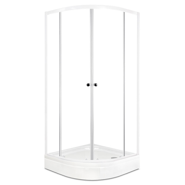 Душевой уголок Melodia Segment Low 90х90x205 бел/прозр,низкий поддон (MSETWSL9090TWt)