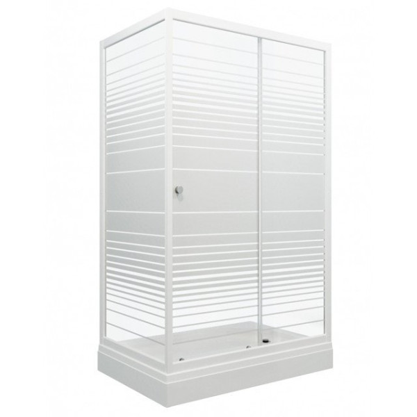 Душевой уголок Triton Фьюжн 1000*800*2020 стекло прозрачное с рисунком, профиль белый (DK246)