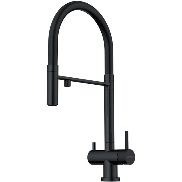 Смеситель для кухни Omoikiri Kanto-GB с переключателем на фильтр, с выдвижным изливом графит/черный (4994356)