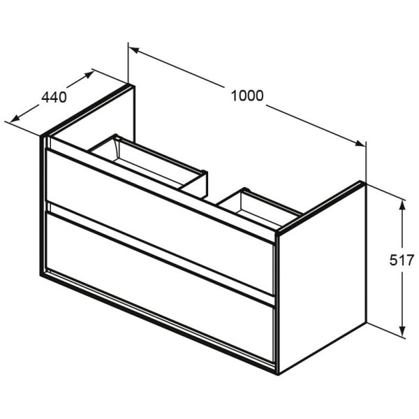 Тумба подвесная Ideal Standard Connect Air 440х1000х517 (E0821B2)