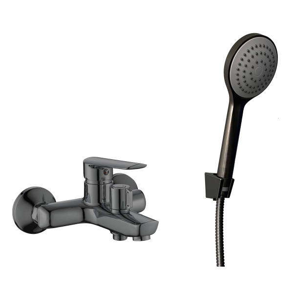 Смеситель для ванны и душа Esko Lagos Gun Metal черный (LG54GM)