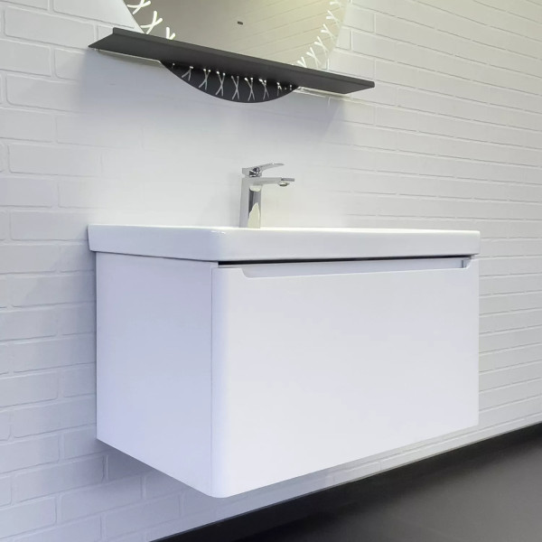 Тумба подвесная с раковиной Comforty Мадрид- 800x475x480 белый матовый (00-00017884)