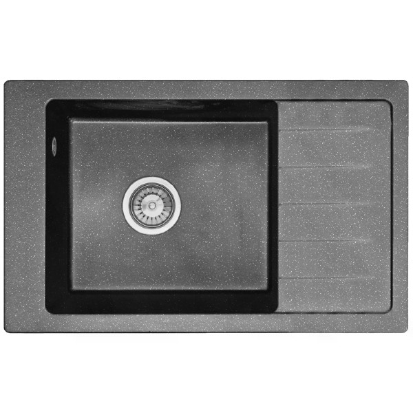 Мойка для кухни Rea sten black Nakrapiany гранит 79,5x48x20 черная с вкраплением (ZLE-00107)