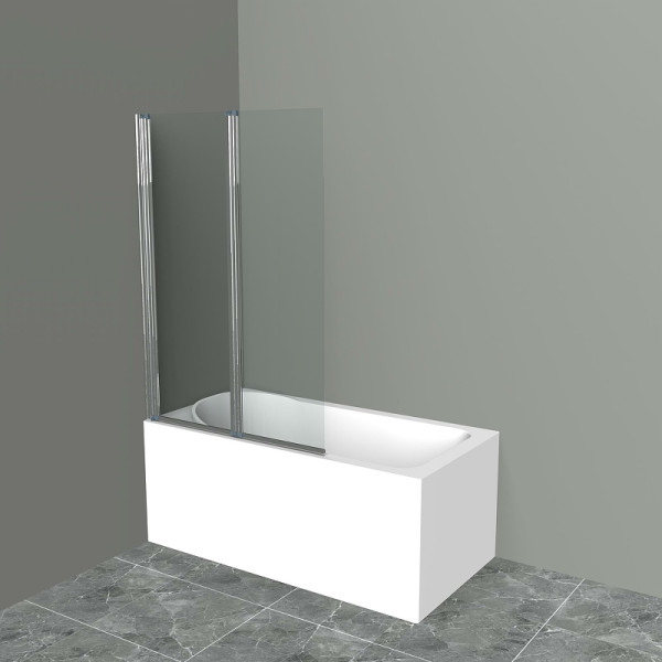 Душевая шторка на ванну BelBagno Uno 100x150 стекло прозрачное, профиль хром (UNO-V-2-10/150-C-Cr)