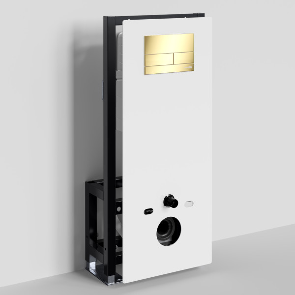 Инсталляция для унитаза WasserKRAFT Glan с клавишей смыва золото глянцевое (66TLT.010.ME.WH.PG04)