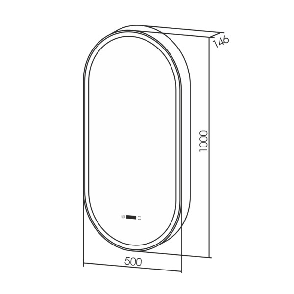 Зеркальный шкаф Abber Kontur  100x50 с подсветкой, сенсорный выключатель, диммер, часы, подогрев, черный (AG6339SWHB)