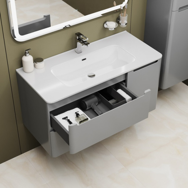 Тумба подвесная Iddis Edifice 100x46,2 светло-серый (EDI10L0i95) Тумба подвесная Iddis Edifice 100x46,2 светло-серый (EDI10L0i95)