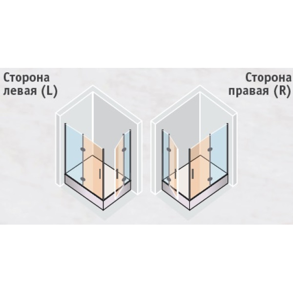 Душевой уголок Vegas Glass 120х110 AFA-F 120х110 07 R05 L/R стекло флёр-де-лис