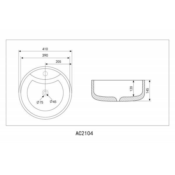 Раковина накладная ABBER Bequem 41x41 белая (AC2104) Раковина накладная ABBER Bequem 41x41 белая (AC2104)