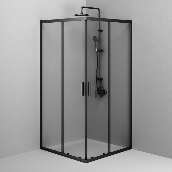 Душевой уголок AM.PM Gem 100x100x195 стекло прозрачное, профиль черный матовый (W90G-403-100100-BT)
