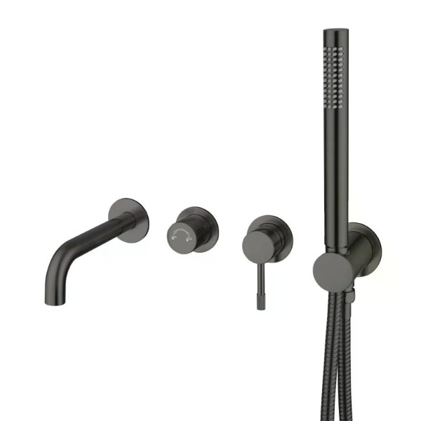 Смеситель для ванны и душа Boheme Uno GM (графит) (464-3-GM)