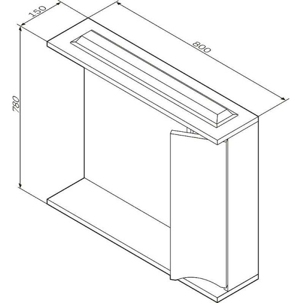 Зеркало с подсветкой AM.PM Like 80 правое (M80MPR0801WG) Зеркало с подсветкой AM.PM Like 80 правое (M80MPR0801WG)