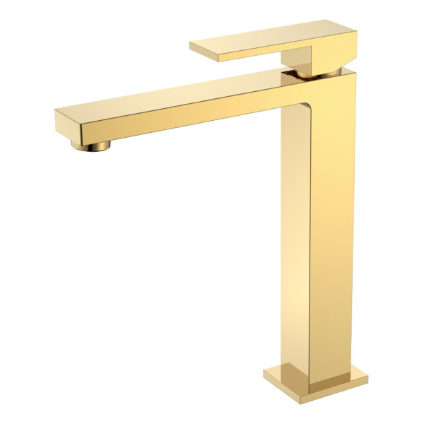 Смеситель для раковины Boheme Qubic золотой (472-G)