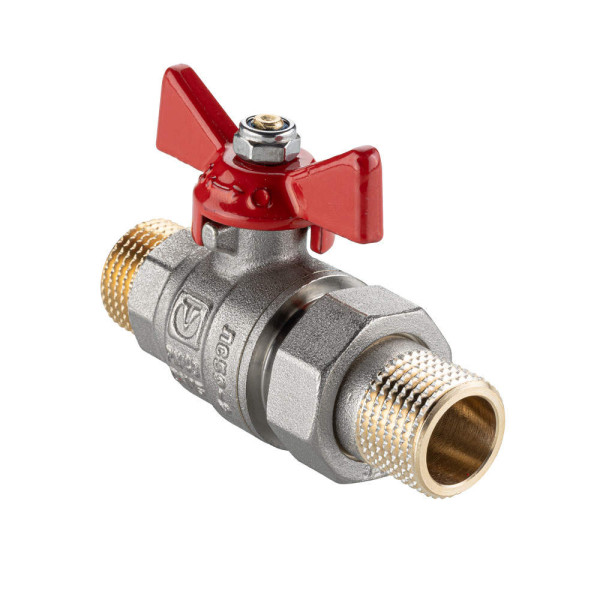 Кран 3/4" НН шаровый со сгоном Valtec Base-ГОСТ (красная бабочка) VT.226S.N.05