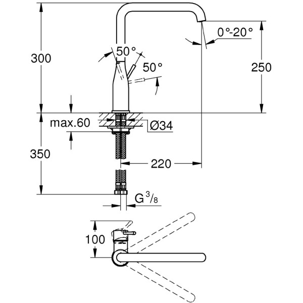 Смеситель для кухни Grohe Essence New (30269GL0)