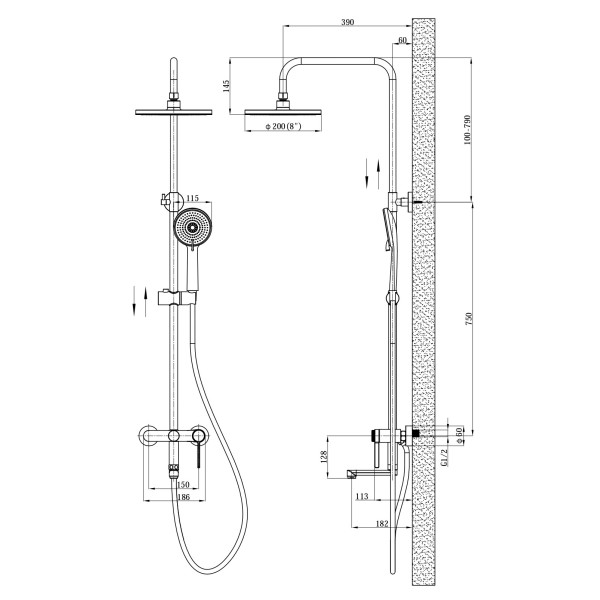 Душевая система Esko Sochi хром (ST260SC)