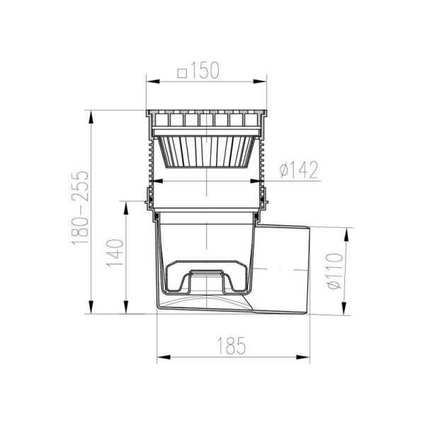 Трап канализационный MCH с боковым сливом D110 поплавок нептун чугун Трап канализационный MCH с боковым сливом D110 поплавок нептун чугун