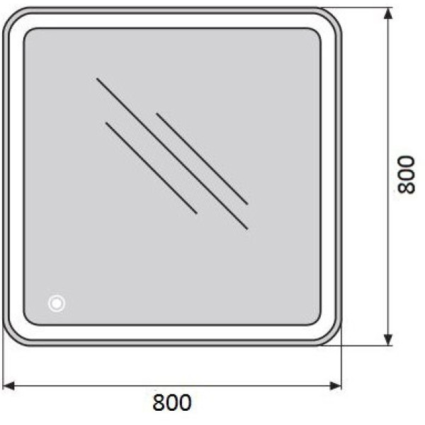 Зеркало с подсветкой BelBagno SPC-MAR 60x60 (SPC-MAR-600-600-LED-BTN)