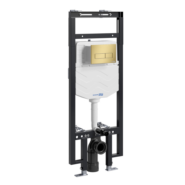Инсталляция для унитаза WasserKRAFT Dinkel с клавишей смыва золото матовое (58TLT.010.ME.MG03)