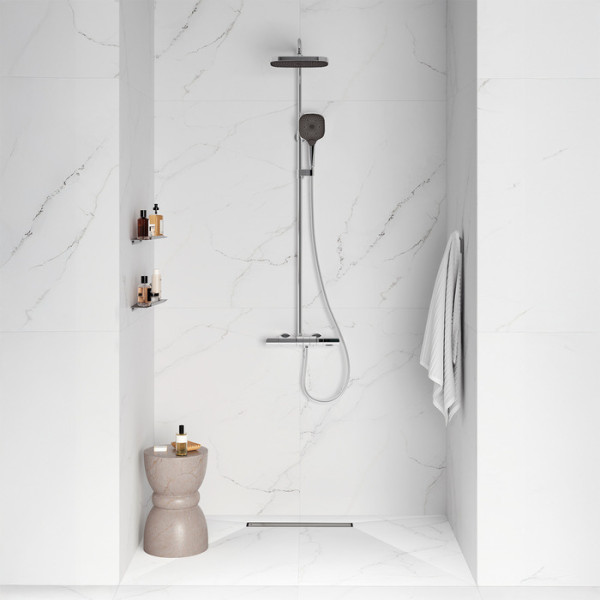 Лоток душевой 500 мм сифон 360 комбинированный затвор двухсторонняя решетка хром Iddis (975B5SB00DZ)