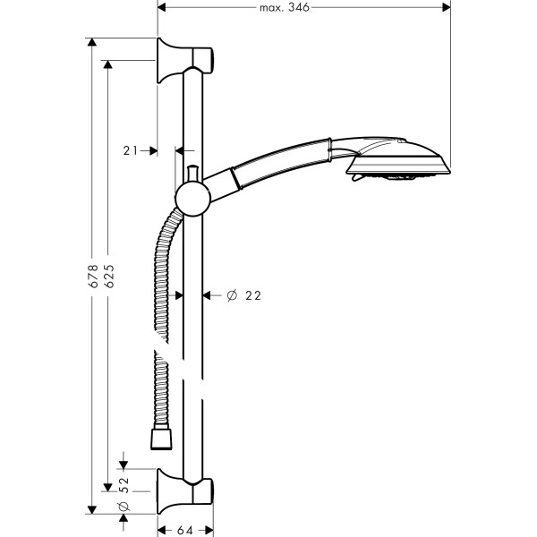 Душевой гарнитур Hansgrohe Raindance Classic 100 3jet со штангой 90 см хром/золото (27841090) Душевой гарнитур Hansgrohe Raindance Classic 100 3jet со штангой 90 см хром/золото (27841090)