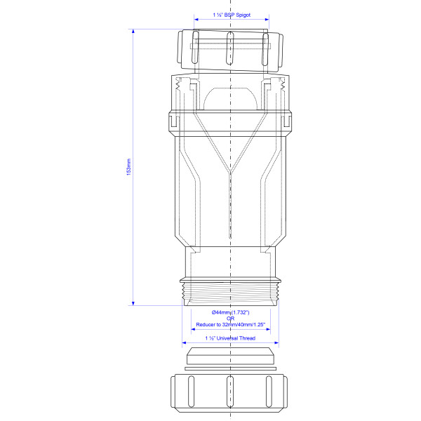 Сифон McAlpine 40 мм с сухим клапаном (MRNRV40)