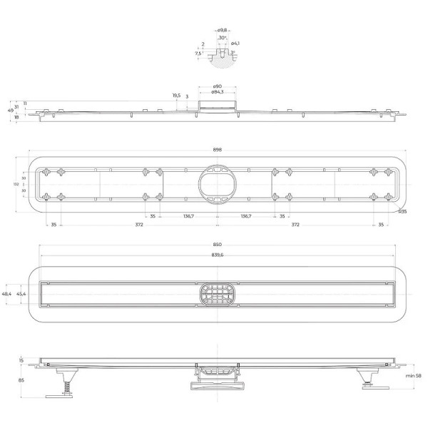Душевой лоток BelBagno Luce 900 мм белый (BB-LD-Luce-90-BIANCO)