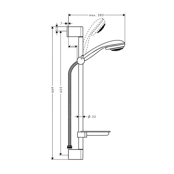 Душевой гарнитур Hansgrohe Crometta 85 Vario хром (27764000) Душевой гарнитур Hansgrohe Crometta 85 Vario хром (27764000)