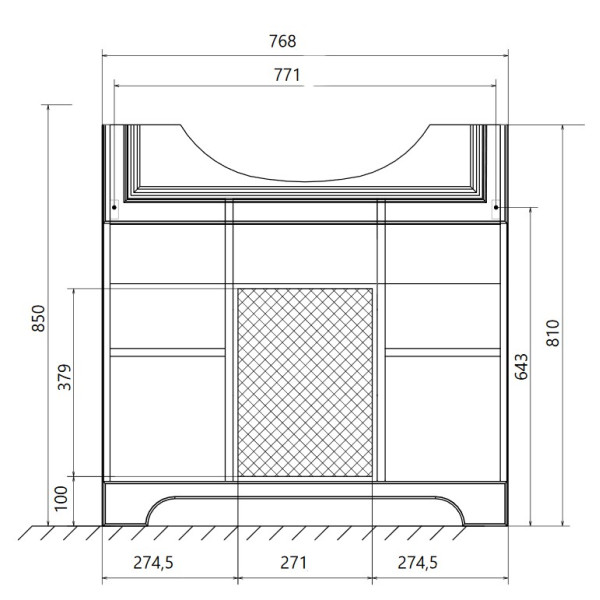 Тумба напольная 1Marka Прованс 810*475*850 белая (У94490)