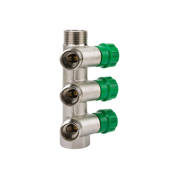 Коллектор 3 отв. регулируемый 3/4"*1/2(16) Kromwell (никель) (EU.ST3078135 3x34x12_k)