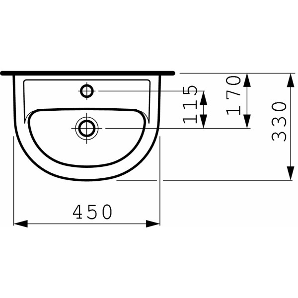 Раковина подвесная Laufen Pro B 450х330  (8.1595.2.000.104.1)