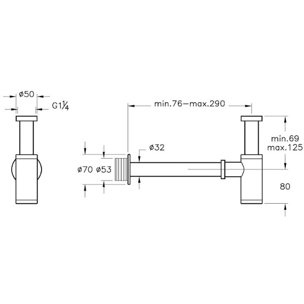 Сифон для раковины Vitra Syphon A4512334 никель брашированный (A4512334)
