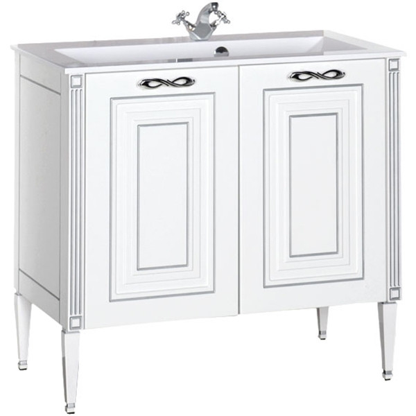 Тумба напольная Aquanet Паола 90 белый/серебро (00181762) Тумба напольная Aquanet Паола 90 белый/серебро (00181762)