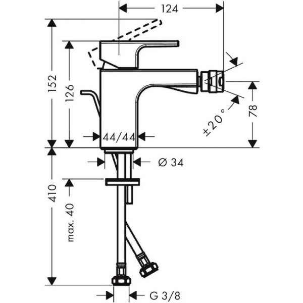 Смеситель для биде Hansgrohe Vernis Sh черный (71211670)