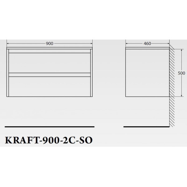 Тумба подвесная BelBagno Kraft 90 Cemento Grigio (KRAFT-900-2C-SO-CG)