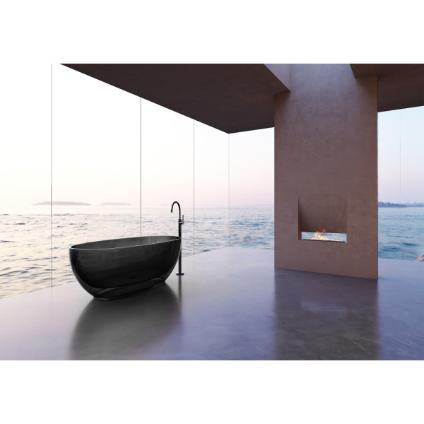 Ванна прозрачная Abber Kristall 170x75 черная (AT9703Onyx)