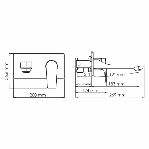 Смеситель для раковины WasserKRAFT Wiese черный (8430)