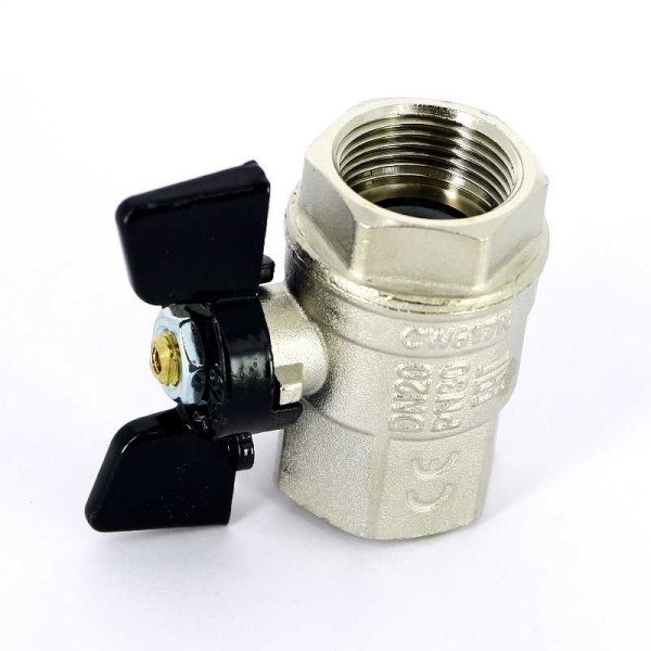 Кран Bugatti 3/4" ВВ шаровый New Jersey 912 (черная бабочка) (09120005)