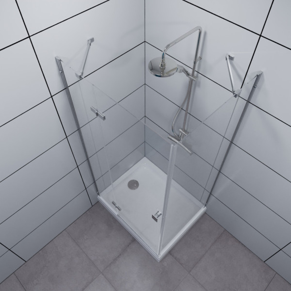 Душевой уголок Triton Брава-хром 120x80 с поддоном стекло прозрачное, профиль хром (DK289)