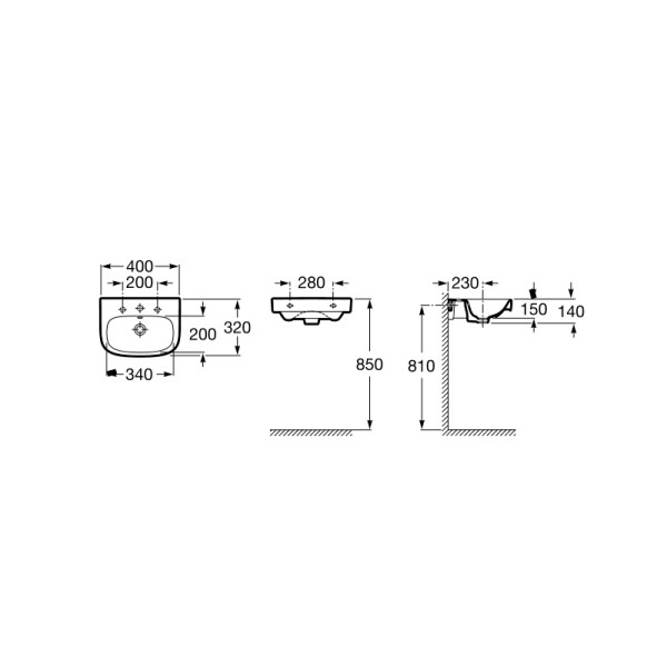 Мини-раковина подвесная Roca Roca Debba 40х32 белая (7327998000)