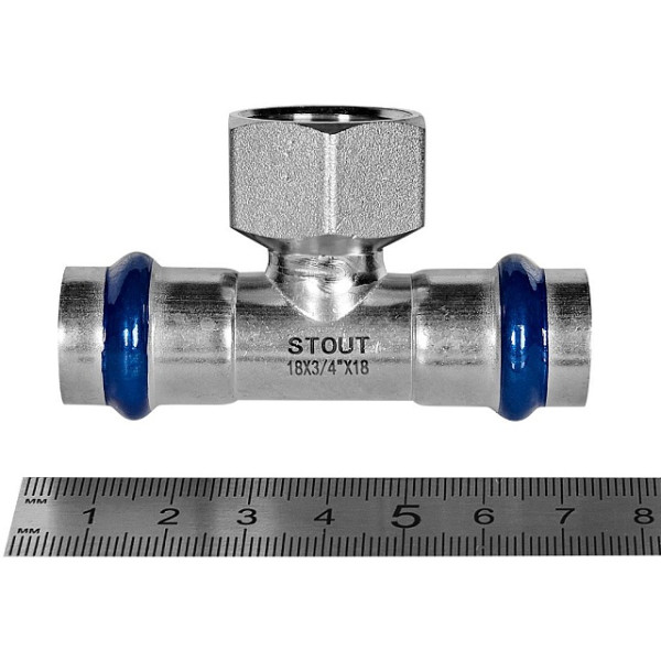 Тройник переходной 18х3/4"Вх18 Stout SSS-2015 ВПр-ВР (нерж.ст., пресс) SSS-2015-001834 Тройник переходной 18х3/4"Вх18 Stout SSS-2015 ВПр-ВР (нерж.ст., пресс) SSS-2015-001834